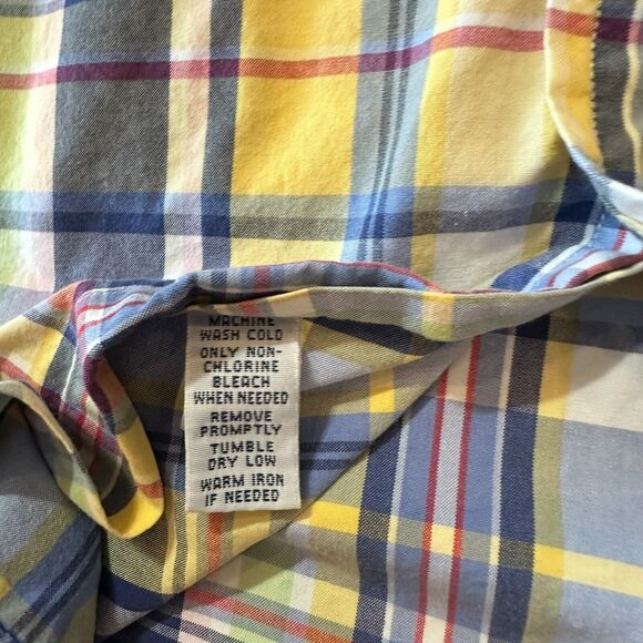 Ralph Lauren Shirt Mens XL Blue‎ Yellow Plaid Long Sleeve Button Up Custom Fit - Picture 9 of 12